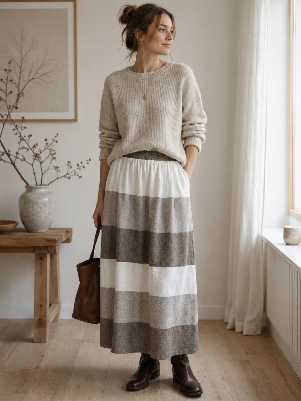 Christian Dior separates wool blend maxi skirt M